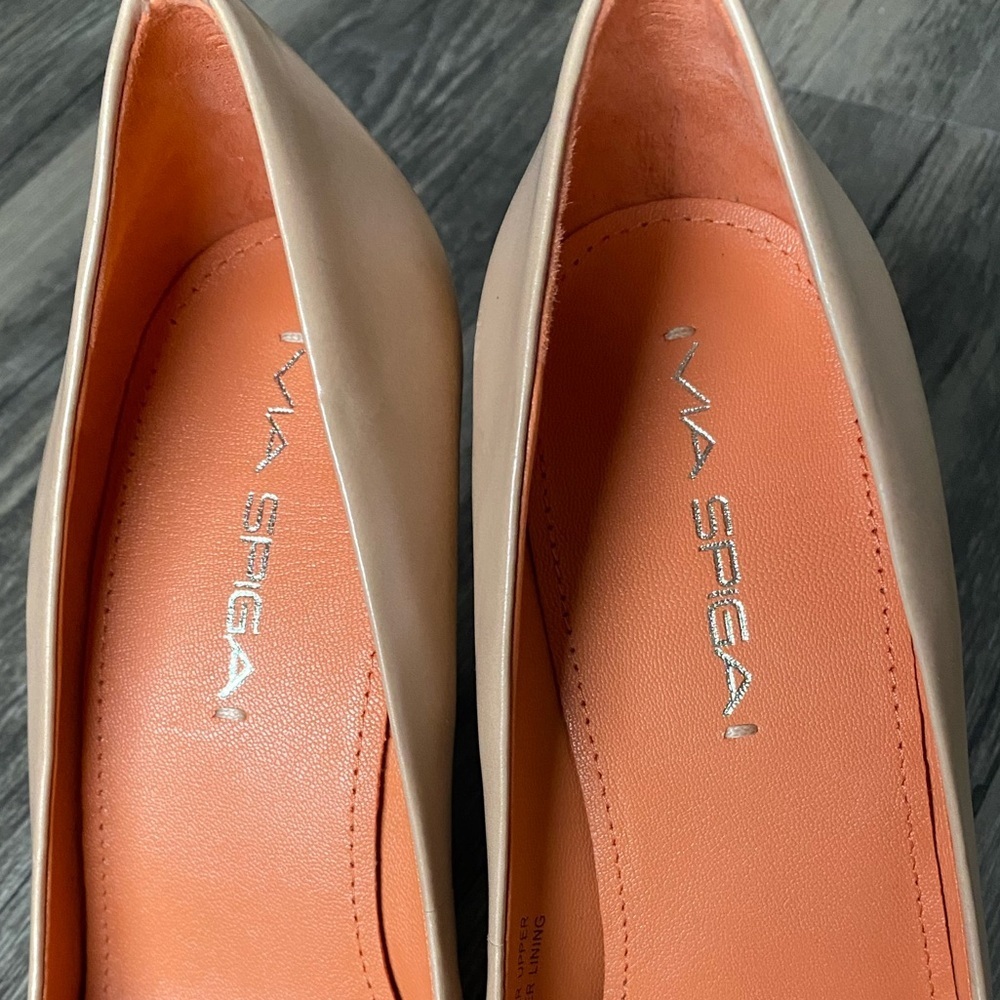 NEW Via Spiga Nude Beige Women’s leather Heels Size 5.5 - Picture 9 of 13